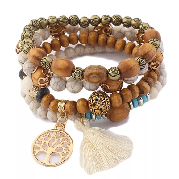 boutique Jewelry - {new} Brown Multi Beaded Bracelet